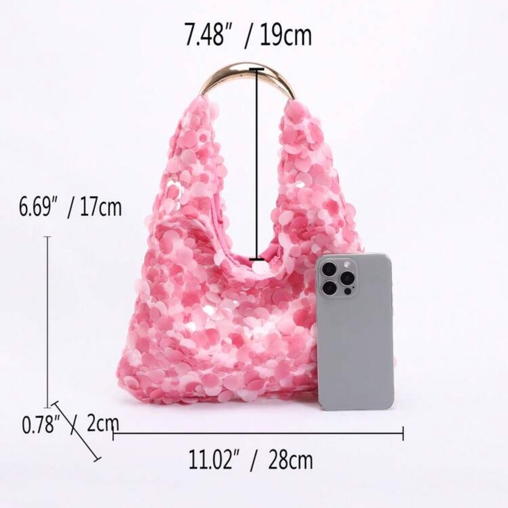 👛 Pink Sequin Bag 👛 - Picture 2 of 7